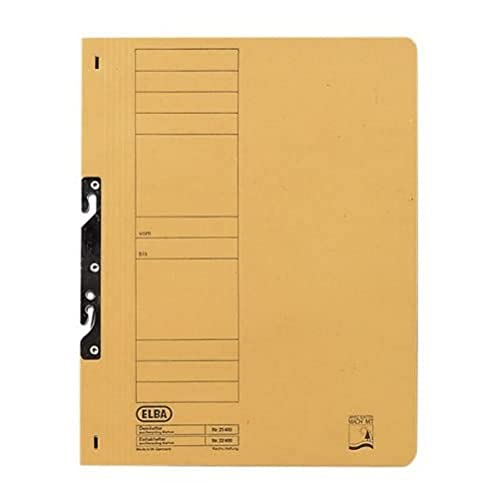 ELBA Smart Line 100551885 Hook-in Folders Full Cover Pack of 50 with Commercial Binding Made from 250 g/m² Cardboard Yellow