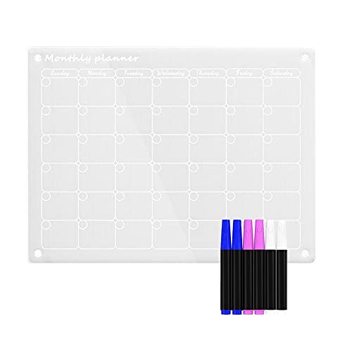Dry Erase Calendar Magnetic Calendar Fridge Board Planner(Monthly Plan)
