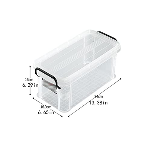 AEYSD-456 Vinyl Record Storage Plastic Storage, Modular Stackable Storage Bins with Black Latching Handles, 6.29x6.65x13.38in，White Record Crate