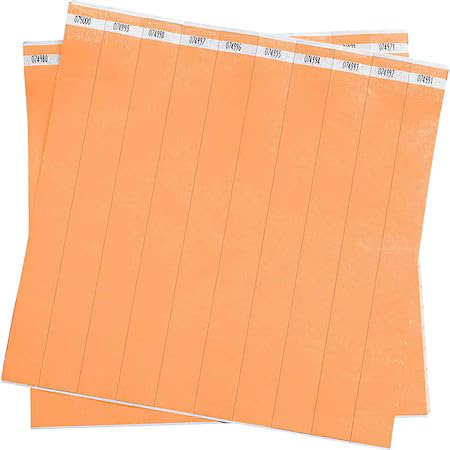95102 Id Wristband Replacement for Brady Polyethylene 1 in W Orange 500 Pk