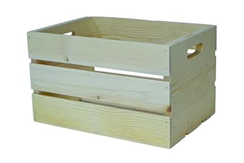 Poole & Sons Inc. Wooden Slatted Storage Crates with Hand Holes 14 x 10 x 9 Inches Inside Dimensions (Qty.6)