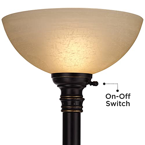 Regency Hill Garver 72 1/2" Tall Bronze Side Light Torchiere Floor Lamp