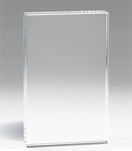 SHOP AWARDS AND GIFTS Customizable 6 Inch Standing Rectangular Optical Crystal Desk Block with Personalization