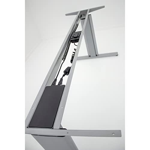 Certeo Move.3 Desk | Electric Height Adjustable | Silver Frame | H x W x D 720-1200 x 1200 x 800 mm | Anthracite | Seat and Standing Table Office Table Work Table