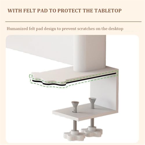 WSNCXFW White Clamp on Desk Organizer Shelf with Pegboard, Desktop Bookshelf Storage Shelves Multipurpose Countertop Hutch Bookshelf, for Home Office Dorm Gaming Desk,100cm/39.4in