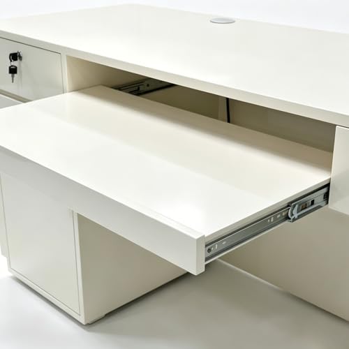 M2 Retail Reception Desk with Counter,Reception Desk with U-Shape & LED Stainless Steel Skirting,Ideal for Beauty Salons, Spas, and Luxury Businesses(2000×600×1000mm/79×24×39'')
