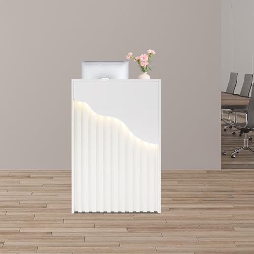 Reception Desk with a Lockable Drawer, Front Desk, Versatile Sales Desk