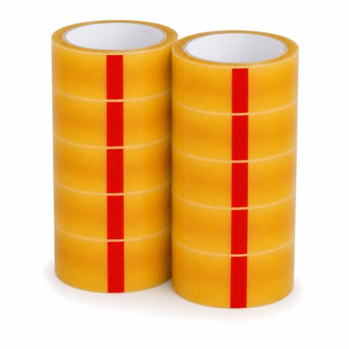 GGR Supplies Clear Cellophane Packaging Tape, 2 Inch x 72 Yds, Pack of 10