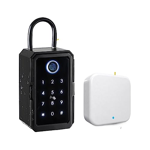 HGIYA Key Lock Box Safe Storage Waterproof Organizer Secret Cabinet Outdoor,Fingerprint Digital App Remote Access Wall Mount Combination Security