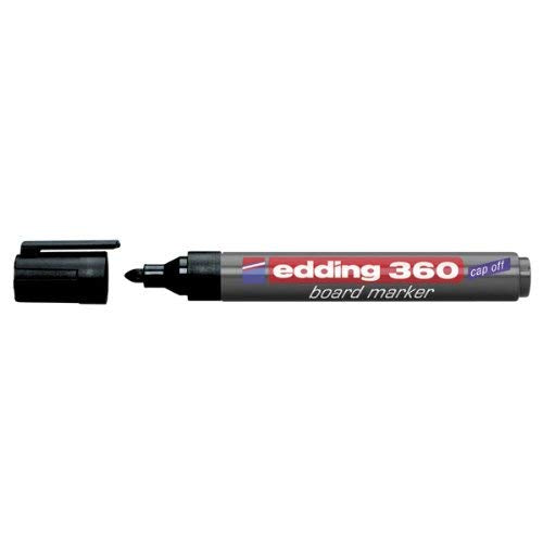 edding 360 whiteboard marker - black - 50 whiteboard pens - round nib 1,5-3 mm - whiteboard pen dry wipe - for whiteboards, flipcharts, pinboards, magnetic and memo boards - sketchnotes - refillable