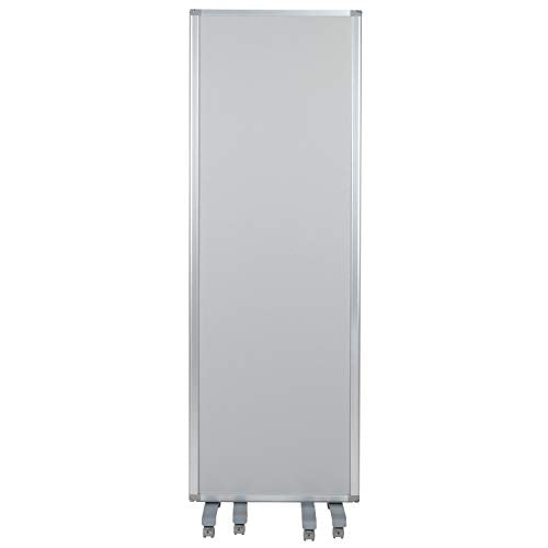 Classroom Essentials Double Sided Mobile Magnetic Whiteboard/Cloth Partition with Lockable Casters, 72"H x 24"W (3 Sections Included)