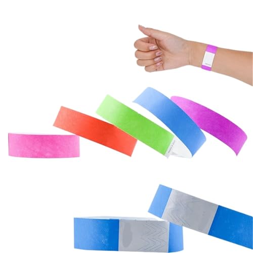 300pcs Waterproof ID Wristbands Tamper-Proof Disposable Event Bracelets Multicolor Closure(Black)