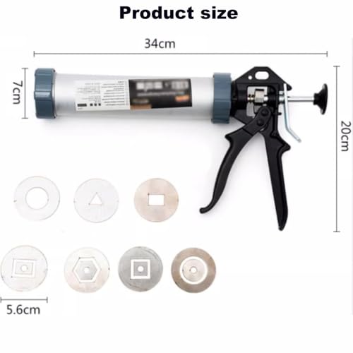Opazua DIY Soft Hollow Mud Stick Extruder Set, Clay Extruder Gun, with 7 Different Molds Plates, Handheld Extruder Clay Tool, for Sculpting and Ceramics Crafting