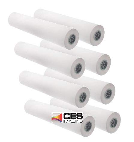 20lb Bond Paper - 8 Rolls 24" x 150' - 2" Core - 92 Bright White - Works with Inkjet Plotter Printers