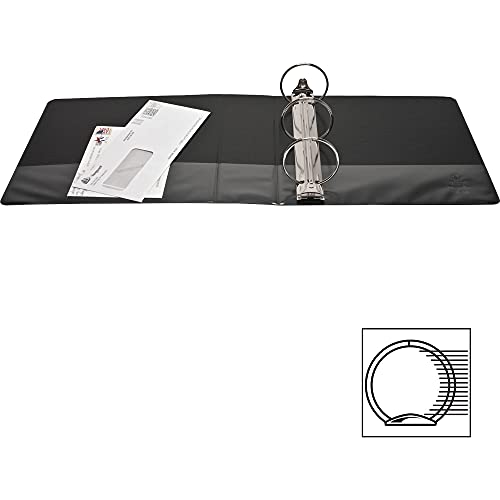 3 Inch Binder, 3 Ring View Binders, Rugged Heavy Duty Binder for Home, Office, School - Holds Up to 625 Sheets Each - Presentation Clear View Customizable Cover and Back - (6 Pack, Black)