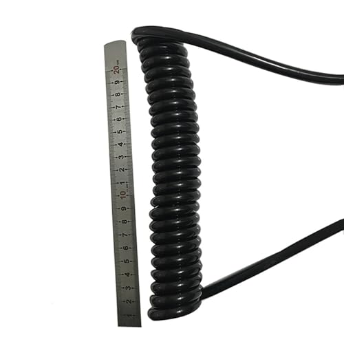 Coiled Power Cord 2 Core 2.5mm 8mm OD 2.5M 5M 7.5M Retractable Spring Cable