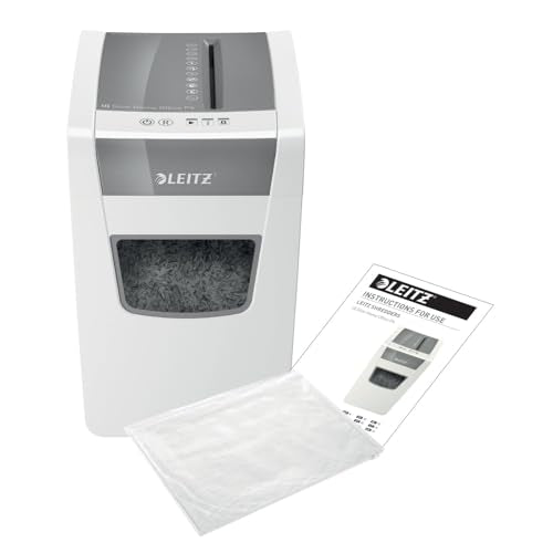 Leitz IQ Paper Shredder, Cross Cut, 10 Sheet, 6 Gallon Bin, P4 Security, Slim, Anti-Jam, Home Office (170004)