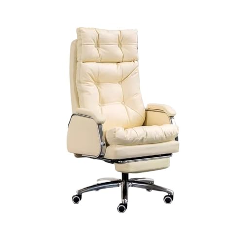 LICONG-2019 Office Chair Executive Office Chair Luxury Comfortable Lunch Break Reclining Office Chair Lift Swivel Computer Desk Chair Gaming Chair(Beige)