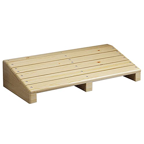 LXLA Extra Wide Under Desk Footrest, Office Large Wood Tilt Step Stool - Keep Sitting Posture, Playing PC Game, Ergonomic Foot Stool, 60×28×(12-5) CM (Color : A, Size : 23.6×11×(4.7-1.9) inch)