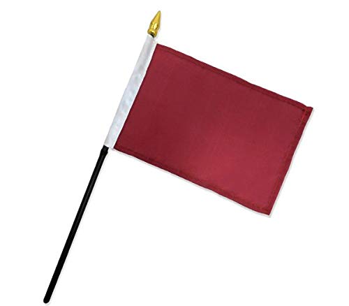 Burgundy Stick Flags - One Dozen Pack - 4x6" Handheld Desktop Flags