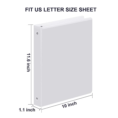ViVin 1/2 Inch Binders 3 Ring, Sturdy Half Inch Binders, 36 Pack, White