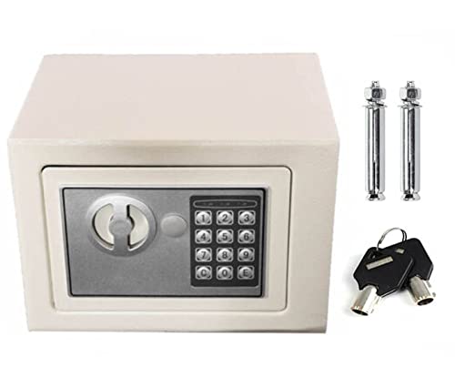 TBLOTYD Home Safe Cash Safety Box Waterproof Wall Mounted Money Deposit Box with Lock Key Home Use Safety Box/35X25X25Cm，23X17X17Cm(4.6L) White