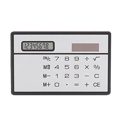 QERTYHJK 8 Digit Thin Solar Power Calculator with Touch Screen Credit Card Design Portable Mini for Business School