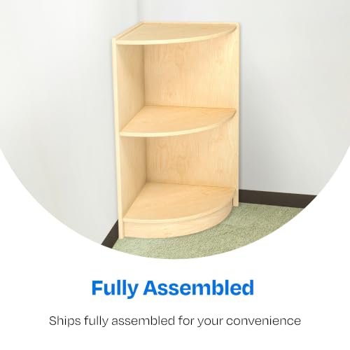 Childcraft Outside Corner Shelf, Wooden, 14-1/4 x 14-1/4 x 30 Inches