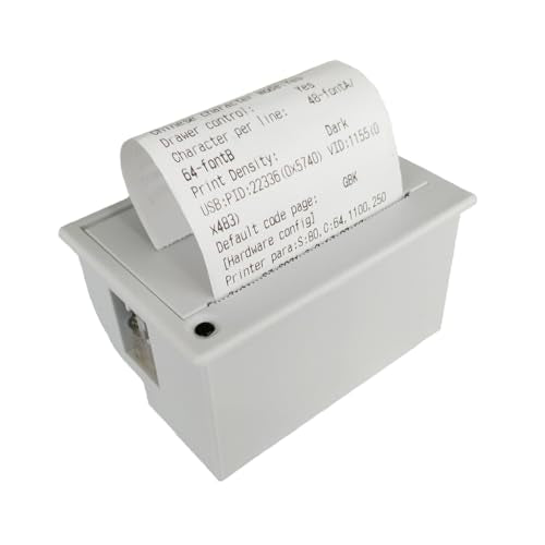 PRIMUZ Micro Thermal Printer Ticket Serial Port Printer Module Can Be Docked with Arduino/ESP32, Supporting Secondary Development TTL/RS232 White