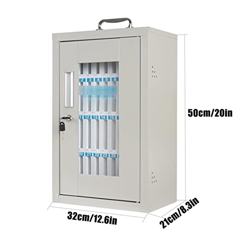 Cell Phone Safe Mobile Phone Storage Box Stainless Steel with Handle Clear Cell Phones Storage Cabinet Pocket Chart for Office Classroom (Color : 36(32 * 21 * 50cm))