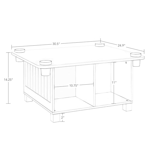 RiverRidge Kids Activity Table with Storage Cubbies, Cups and 2 Olive Bins