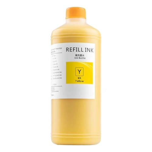 Bvuxenolith 1 pcs Pigment Ink Refill 1000 mL 8 Colors(Yellow)