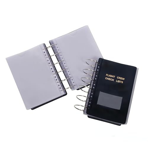 AbilityOne - 7510-00-240-6012 - Flight Crew Check Binder - 55 Plastic Envelopes - 5 Fasteners - 6 Rings