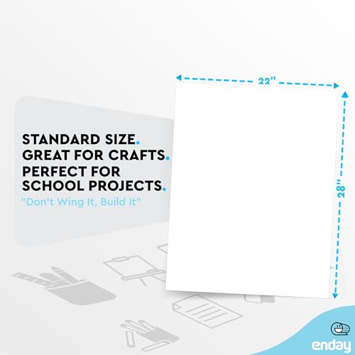 White Poster Board Poster Paper, Value Poster Boards Pack of 100 Sheets Posterboard, Large Poster Board Bulk for School Supplies Art Craft Project Presentation - Enday (22 x 28)