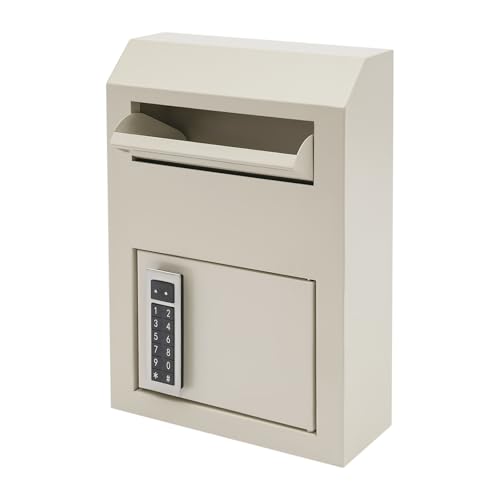 Digital Depository Safe Box,Wall Mount Drop Box with Slot,Electronic Safe with Keypad Lock Box for Money and Mail,Business,4.2"D x 10"W x 15"H
