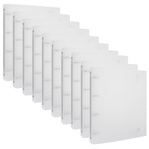 10 PCS A4 4 Ring Binder Cover Clean Transparent Soft PVC for Refillable Notebook Shell withMatte surfaceforStamp & Die Storage Overall Size（Folded 27x32.8x4cm/ 10.6x12.9x1.6inch