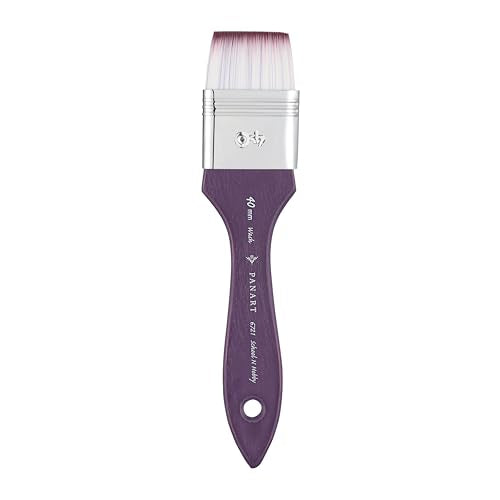 Pan Art Bristle Fan Brush, Wood/Metal, Purple, No.40