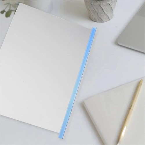 Binding Bars Slide Grip 60Pcs Transparent Bookbinding Slide Grip Binding Bars Plastic Pull Rod Clips for Loose Leaf Document Binding Office School
