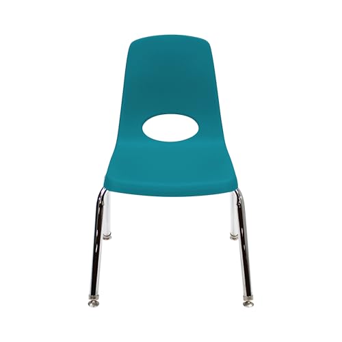 FDP 14" School Stack Chair with Swivel Glides, Teal, 4-Pack, 10381-TL