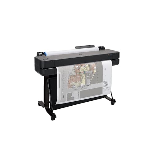 HP DesignJet T630 Large Format 36-inch Plotter Printer, with Auto Sheet Feeder, Media Bin & Stand (5HB11D)