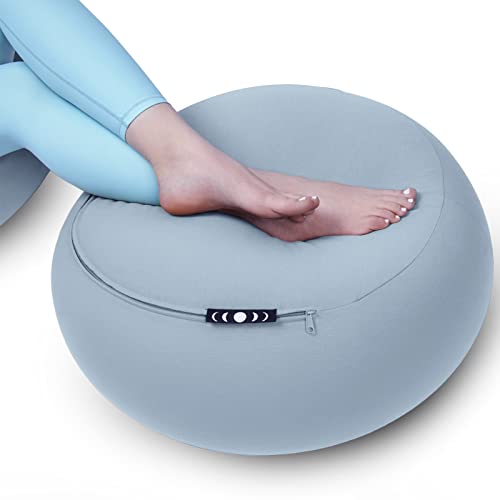 Moon Pod Lunar Lift Footrest for Bean Bag Chair - 20" x 8" Zero-Gravity Micro-Bead Stuffed for Stress, Relaxation & Comfort for Circulation (Blue)