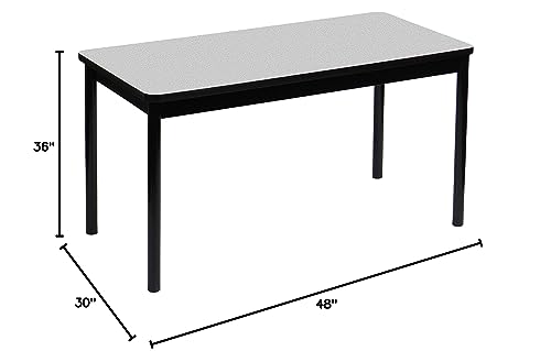 Correll LT3048-15 Lab Table, 36" Standing / Stool Height, 30" x 48" Gray Granite High-Pressure Laminate Top with Black Frame , Rock Solid Commercial Quality
