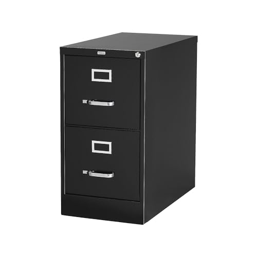 Staples 2-Drawer Vertical File Cabinet, Letter Size, Lockable, Black