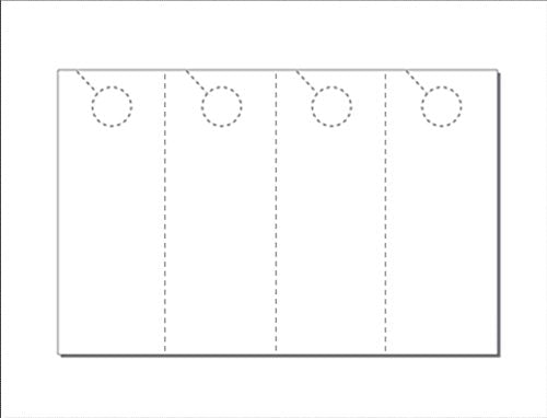 Door Hangers, Print-Ready, 4.25" x 11", 4-UP on 11" x 17" White 65-lb Cover Stock, Perfed for Separation with 1.5" Holes - 250 Sheets
