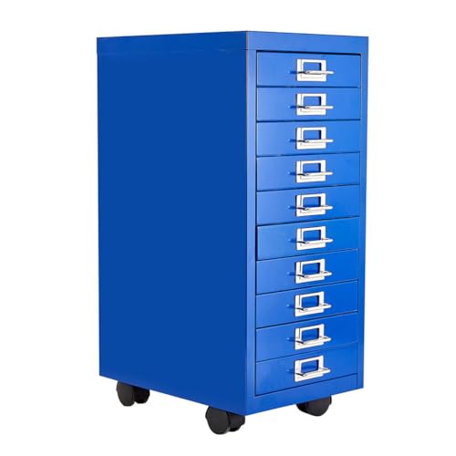 HOYOC 10 Drawer Mobile File Cabinet with Lock, Small Rolling Filing Cabinet for Home Office, Printer Stand, Metal File Organizer, for Home Office for Legal/Letter/A4 File