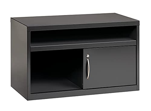 Hirsh 36 inch Wide Low Credenza Metal Lateral Cabinet with Sliding Door Storage Compartment for Home and Office, Charcoal