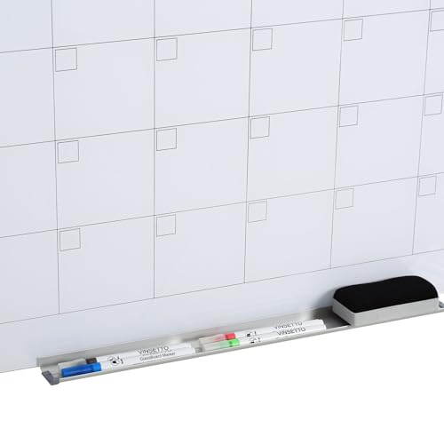 35.5x23.5 Inch Calendar Dry Erase Board with Markers and Clips