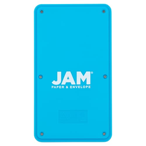 JAM PAPER Desktop Calculator - 10 Digit LCD Display - 3 3/4 x 6 3/4 Inches - Blue - Bulk 10/Pack