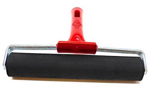 ESSDEE Ink Roller 5.90 Inch - Heavy Duty EPDM 70 Shore Hard Rubber Surface Brayer - Aluminium Core - Block Printing, Scrapbooking, Laminating Industrial Processes