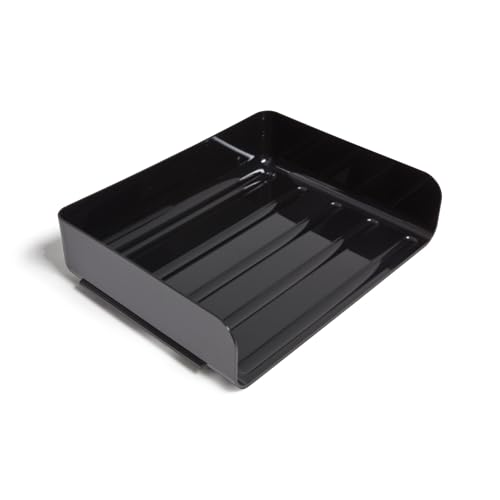 TRU RED Side-Load Stackable Plastic Letter Tray, Black, 6-Pack